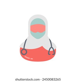Hijab Doctor icon in vector. Logotype

