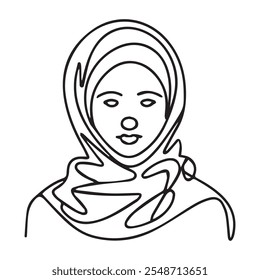 Hijab Elegance Minimalist Line Art Design