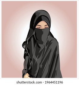 Hijab Face Vector Girl Hijab Woman Stock Vector (Royalty Free ...