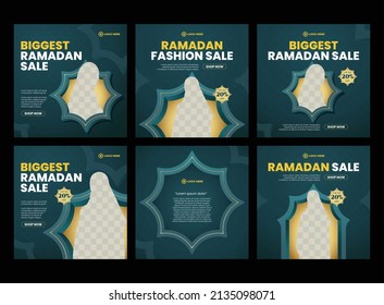 Hijab Fashion Gold Green Social Media Post