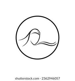 hijab fashion logo vector symbol on white background