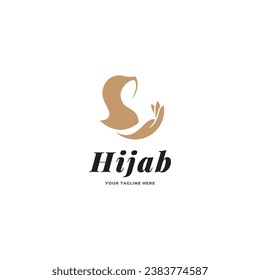 hijab fashion logo vector symbol