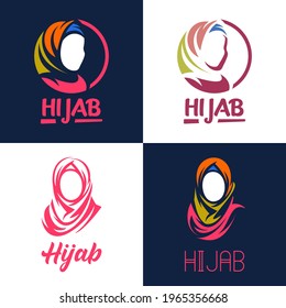 hijab fashion logo vector template 