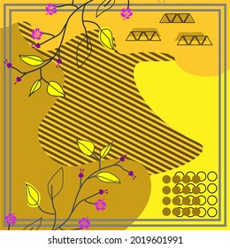 hijab floral pattern abstract design. and scarf patterns with frames, borders. Bandanas, shawls, shawls, tablecloth designs and for printed textile fabrics.