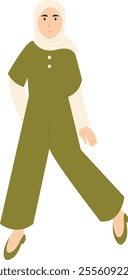Hijab Girl Fashion Style Character. Vector Illustration in Flat Cartoon Design.