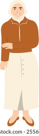 Hijab Girl Fashion Style Character. Vector Illustration in Flat Cartoon Design.