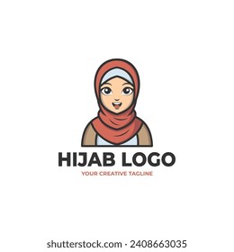 Hijab girl logo, suitable for your business or brand which operates in the field of needs of Muslim women, hijab shops and the like