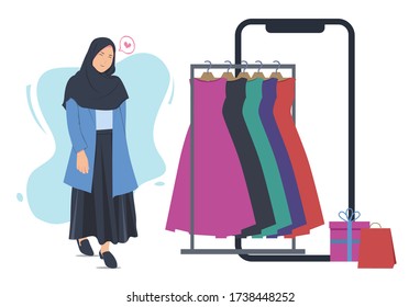 Hijab Girl Shopping Stock Illustrations Images Vectors Shutterstock