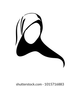 Hijab Girl Without Face Silhouette Stock Vector (Royalty Free ...