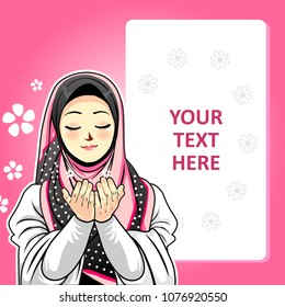 Hijab girl's praying with hope to Allah.