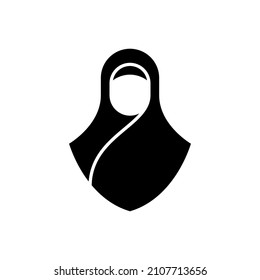 hijab glyph icon vector isolated on white background
