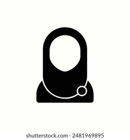 hijab icon, isolated womens day theme icon in glyph style