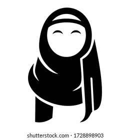 hijab icon or logo isolated sign symbol vector illustration - high quality black style vector icons
