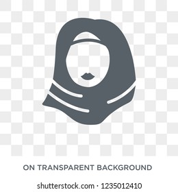 Hijab icon. Trendy flat vector Hijab icon on transparent background from Religion  collection. 
