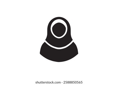 hijab icon vector silhouette isolated in white background