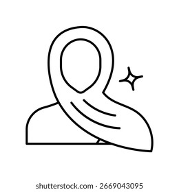 Icono de hijab con fondo blanco Vector Ilustración de stock