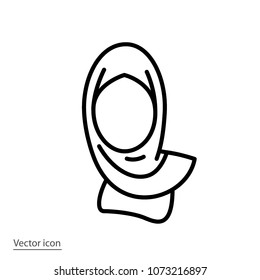 hijab, islam woman icon, vector illustration eps10