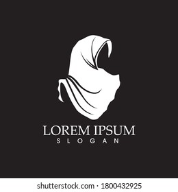 Hijab logo black background vector