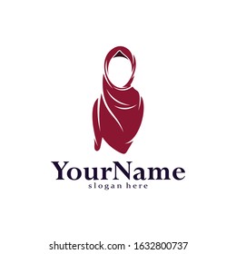 Hijab logo concep vector ilustration design