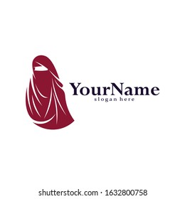 Hijab logo concep vector ilustration design