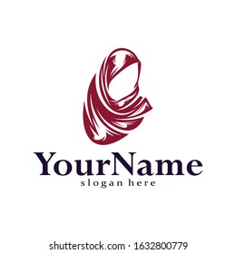 Hijab logo concep vector ilustration design