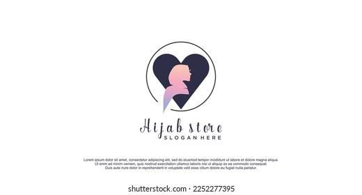 Hijab logo with creative design icon vector for hijab store business