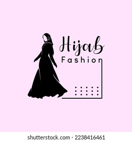 Hijab logo design, hijab boutique and hijab fashion with the silhouette of a hijab woman's lifestyle