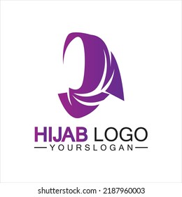 Hijab logo design vector template