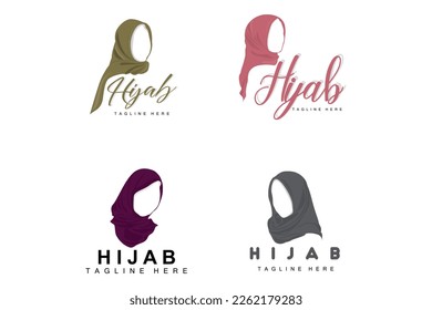 HIjab Logo, Fashion Product Vector Brand, Muslim Women Hijab Boutique Design