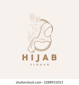 HIjab Logo, Fashion Product Vector Brand, Muslim Women Hijab Boutique Design