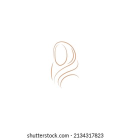 Hijab logo icon illustration design template vector