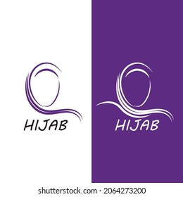 Hijab Logo Icon Vector Illustration Template Design