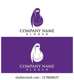 diseño de ilustraciones vectoriales del icono hijab