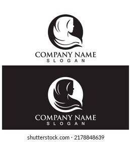 hijab logo icon vector illustration template design