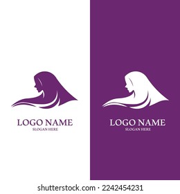 hijab logo icon vector illustration template design
