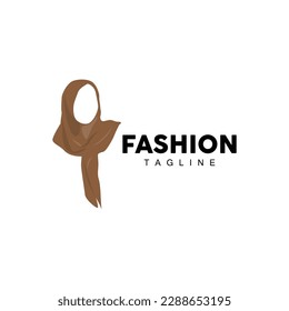 Hijab Logo, Islamic Women Fashion Simple Design, Muslim Clothing Vector, Icon, Symbol, Illustration