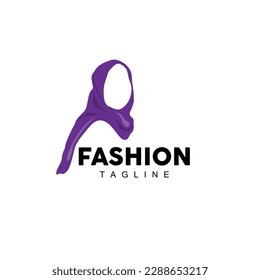Hijab Logo, Islamic Women Fashion Simple Design, Muslim Clothing Vector, Icon, Symbol, Illustration