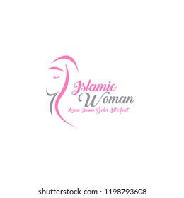 hijab logo. pink. vector.