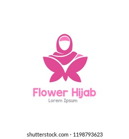 hijab logo. pink. vector.