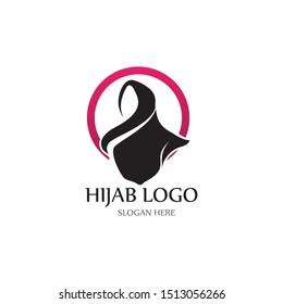 hijab logo and symbol vector