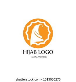 hijab logo and symbol vector