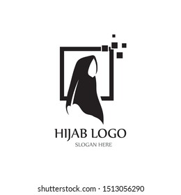 hijab logo and symbol vector