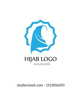 hijab logo and symbol vector