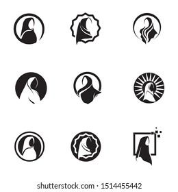hijab logo and symbol vector