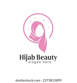 hijab logo template design for moslim woman wear store or boutique logo