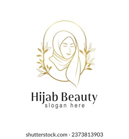 hijab logo template design for moslim woman wear store or boutique logo