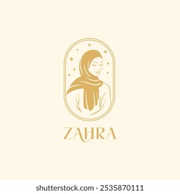 modelo de logotipo hijab para loja de headdress boutique ou muçulmana