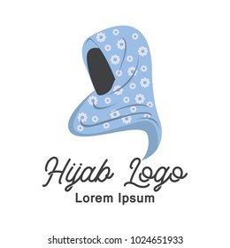 hijab logo with text space for your slogan / tag line, vector illustration