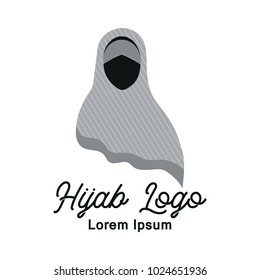 hijab logo with text space for your slogan / tag line, vector illustration