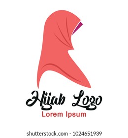 hijab logo with text space for your slogan / tag line, vector illustration